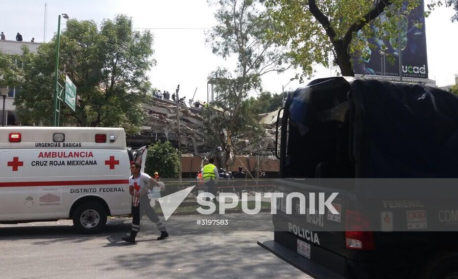 Aftermath of earthquake in Mexico