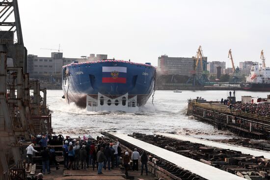 Baltic Shipyard floats Sibir nuclear icebreaker