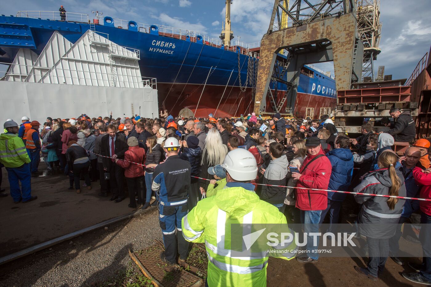 Deployment of Siberia nuclear-powered icebreaker in Saint Petersburg