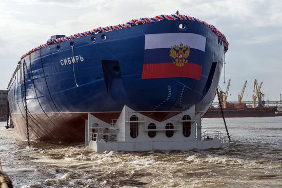 Deployment of Siberia nuclear-powered icebreaker in St. Petersburg
