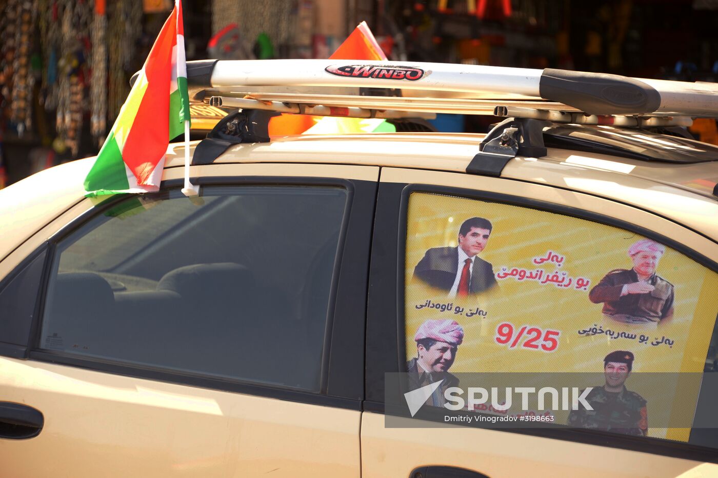 Campaigning for Iraqi Kurdistan independence in Erbil