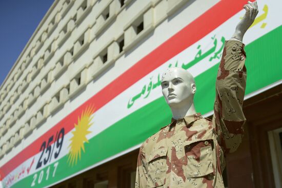 Campaigning for Iraqi Kurdistan independence in Erbil