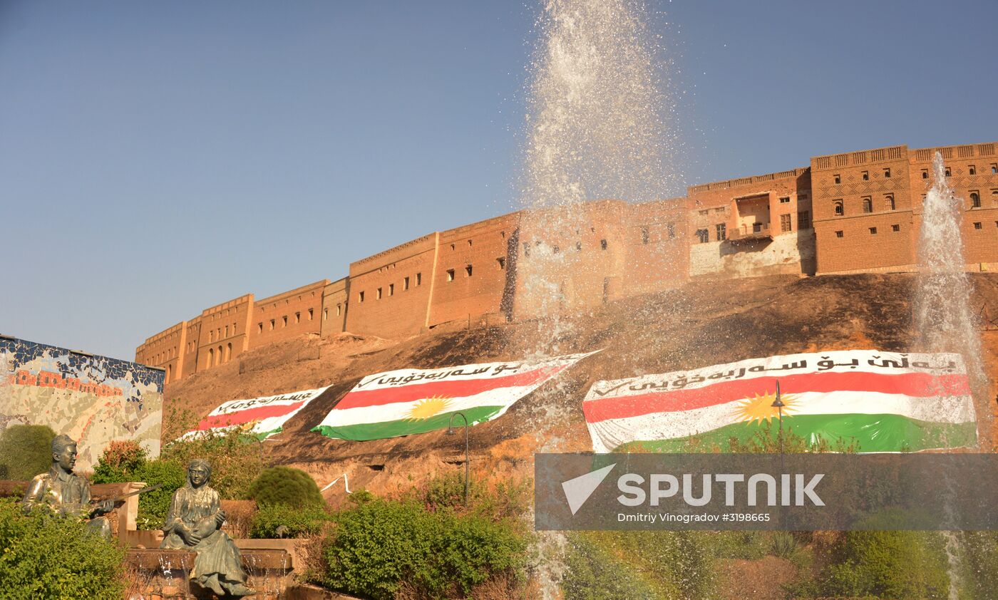 Campaigning for Iraqi Kurdistan independence in Erbil