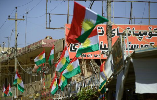 Campaigning for Iraqi Kurdistan independence in Erbil