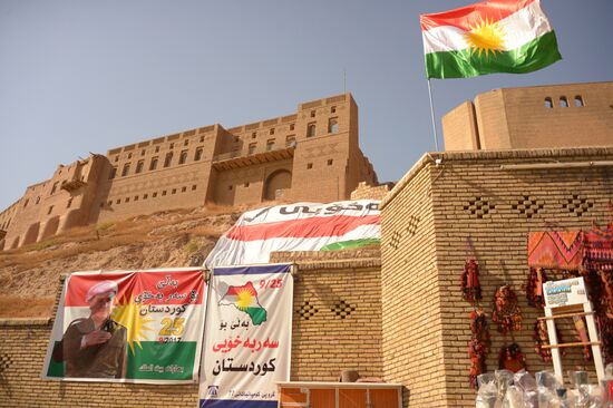 Campaigning for Iraqi Kurdistan independence in Erbil