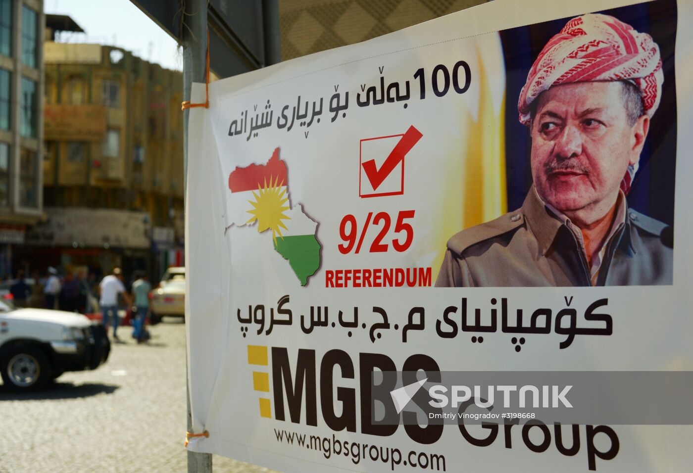 Campaigning for Iraqi Kurdistan independence in Erbil