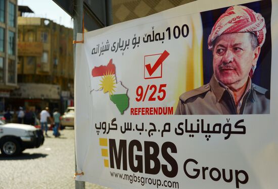 Campaigning for Iraqi Kurdistan independence in Erbil