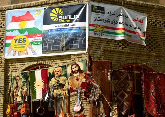 Campaigning for Iraqi Kurdistan independence in Erbil