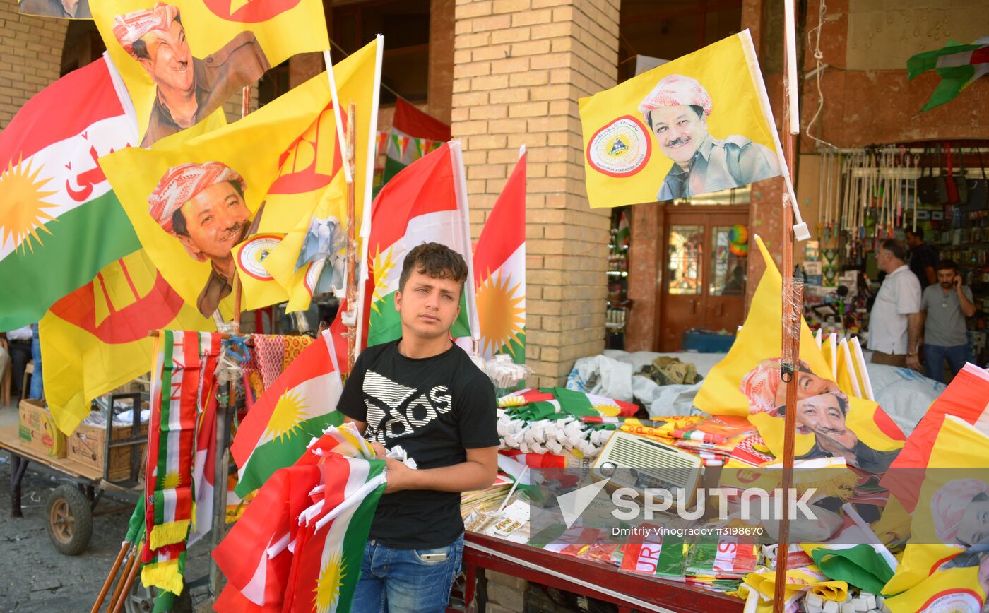 Campaigning for Iraqi Kurdistan independence in Erbil