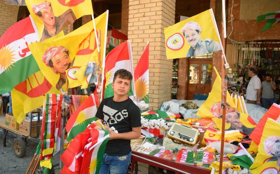 Campaigning for Iraqi Kurdistan independence in Erbil