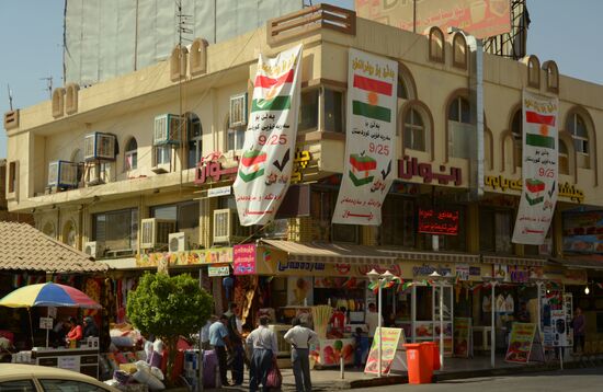Campaigning for Iraqi Kurdistan independence in Erbil