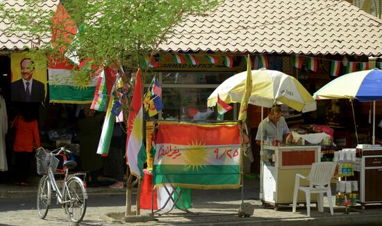 Campaigning for Iraqi Kurdistan independence in Erbil