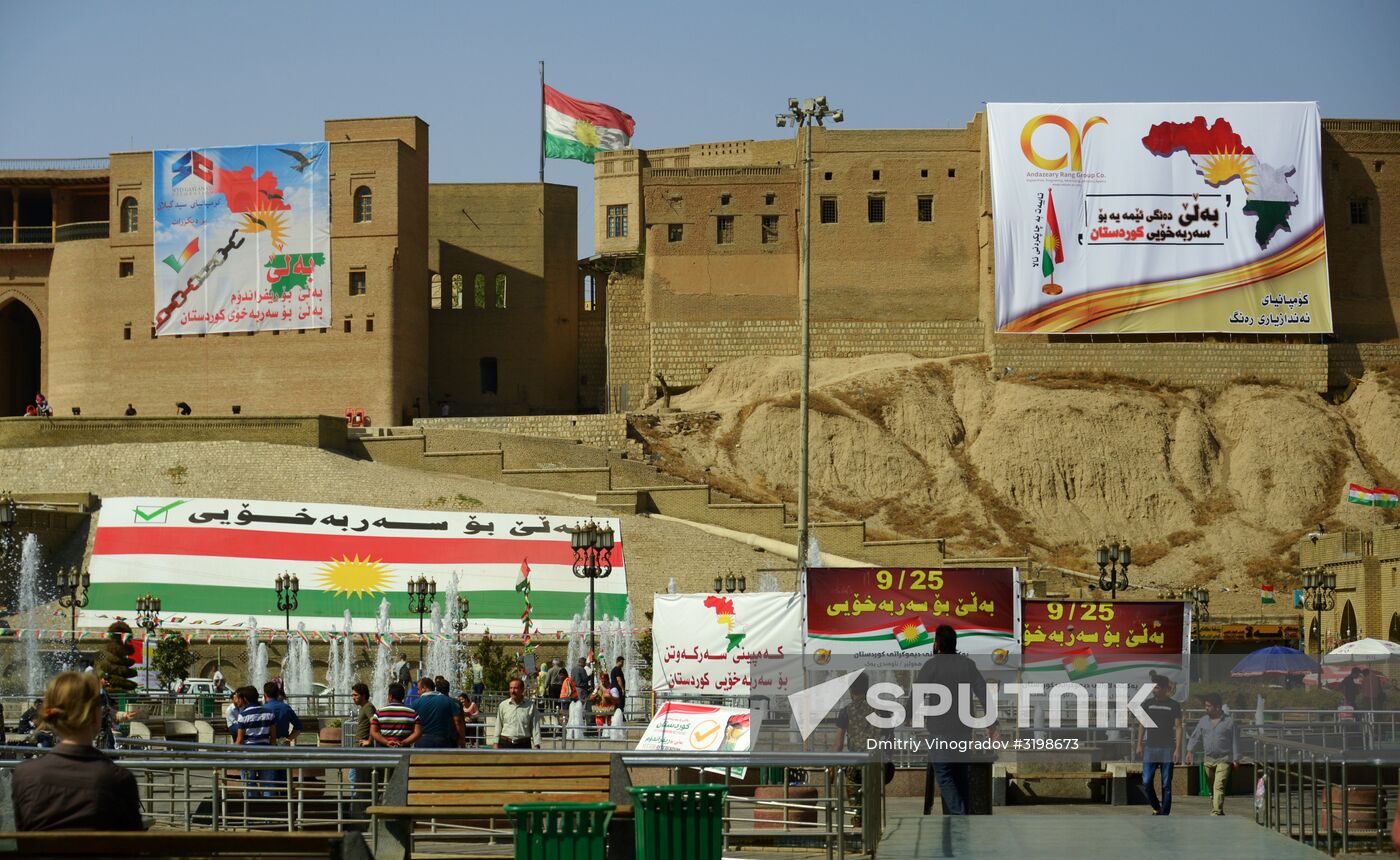 Campaigning for Iraqi Kurdistan independence in Erbil