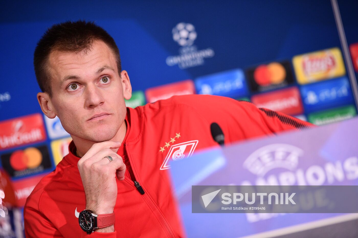 Football. UEFA Champions League. FC Spartak's training session