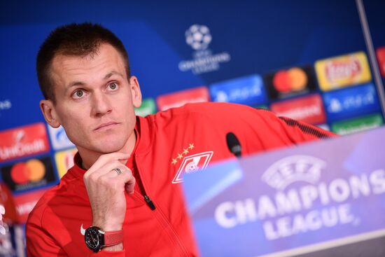 Football. UEFA Champions League. FC Spartak's training session