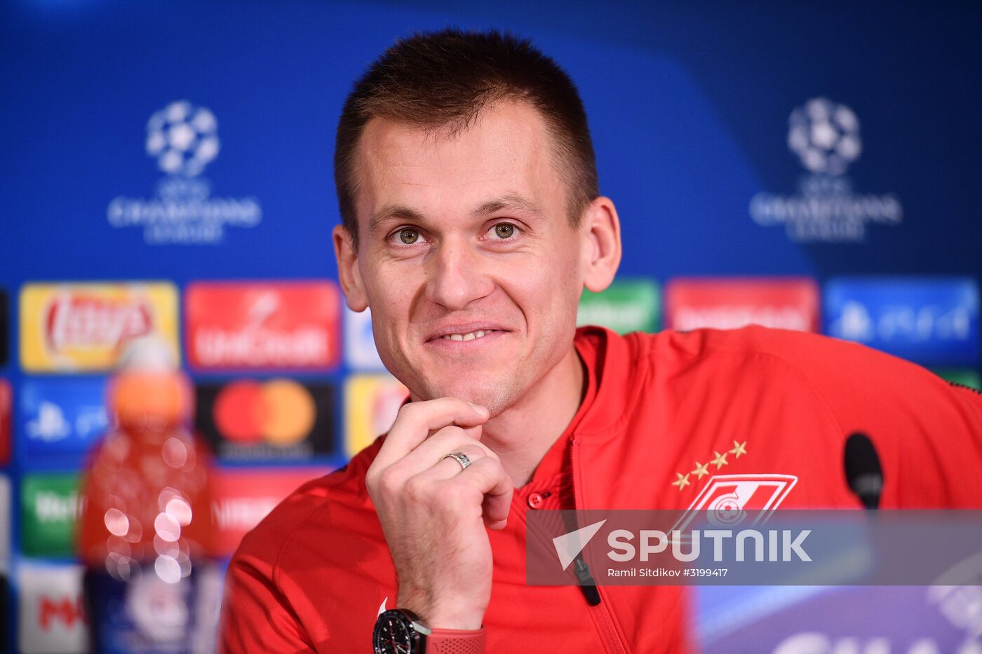 Football. UEFA Champions League. FC Spartak's training session