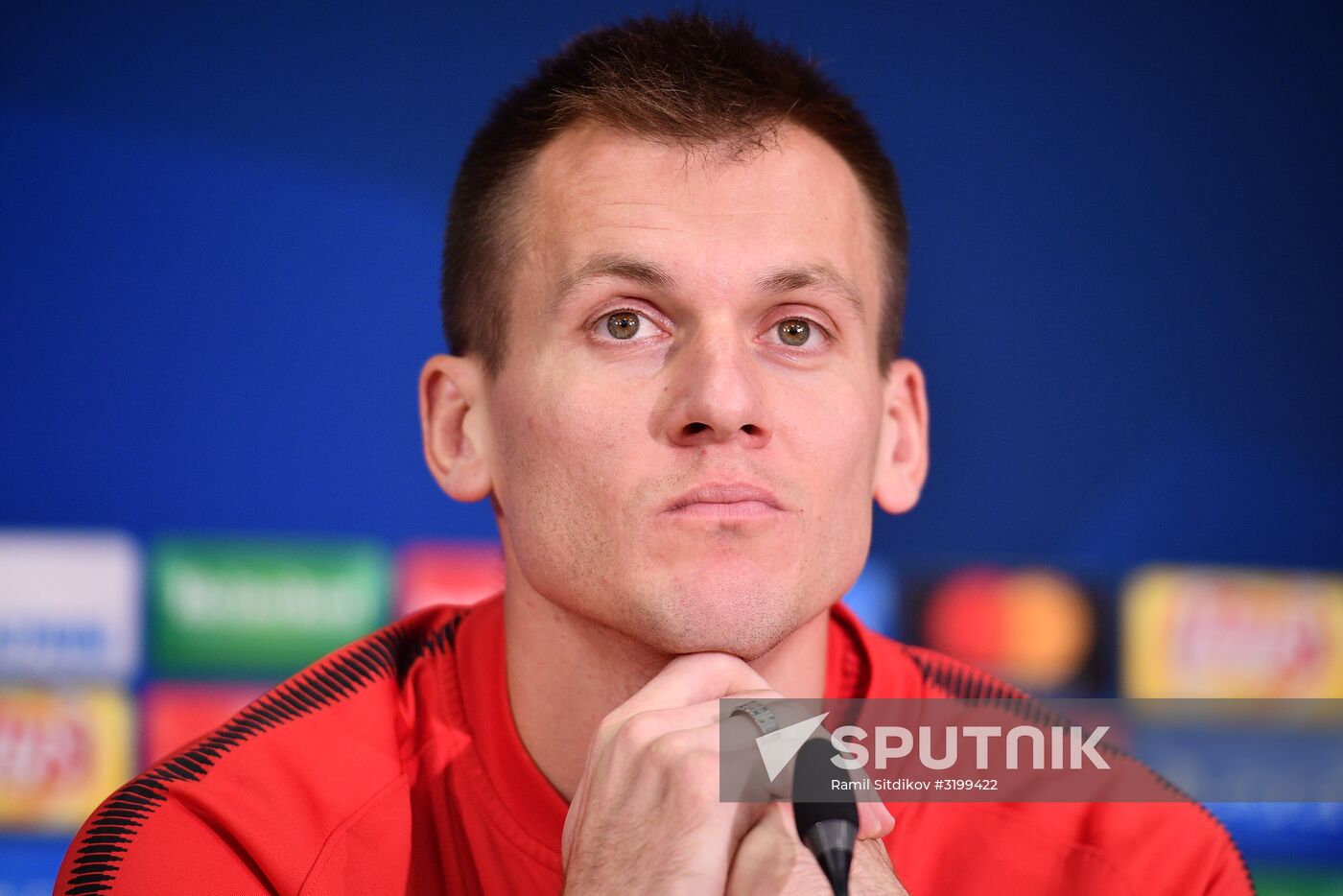 Football. UEFA Champions League. FC Spartak's training session
