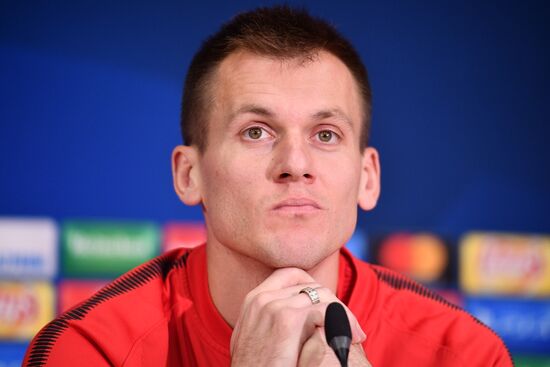 Football. UEFA Champions League. FC Spartak's training session