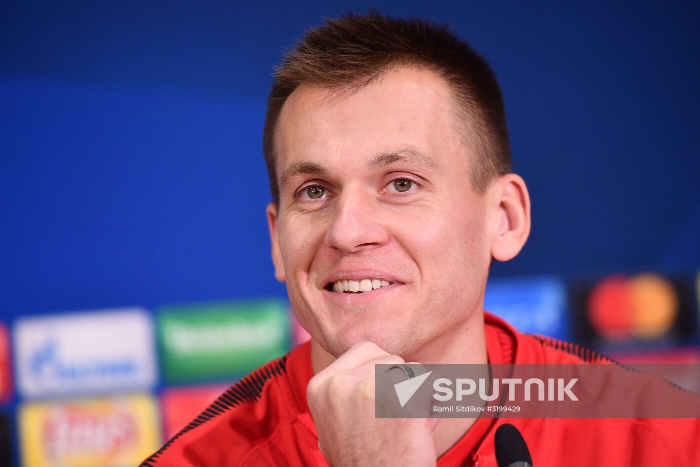 Football. UEFA Champions League. FC Spartak's training session