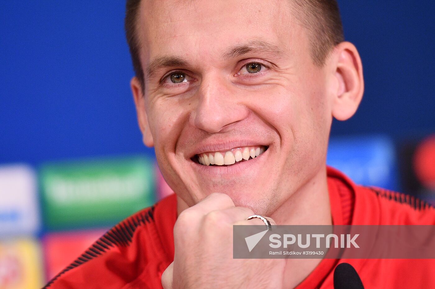 Football. UEFA Champions League. FC Spartak's training session
