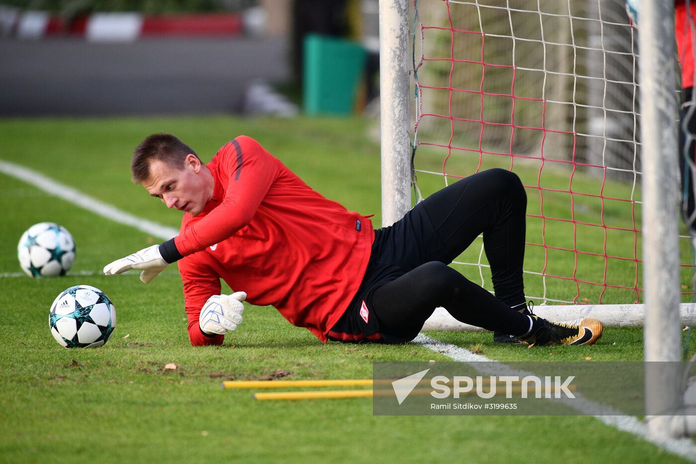 Football. UEFA Champions League. FC Spartak's training session