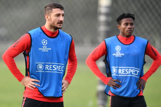 Football. UEFA Champions League. FC Spartak's training session