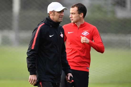 Football. UEFA Champions League. FC Spartak's training session