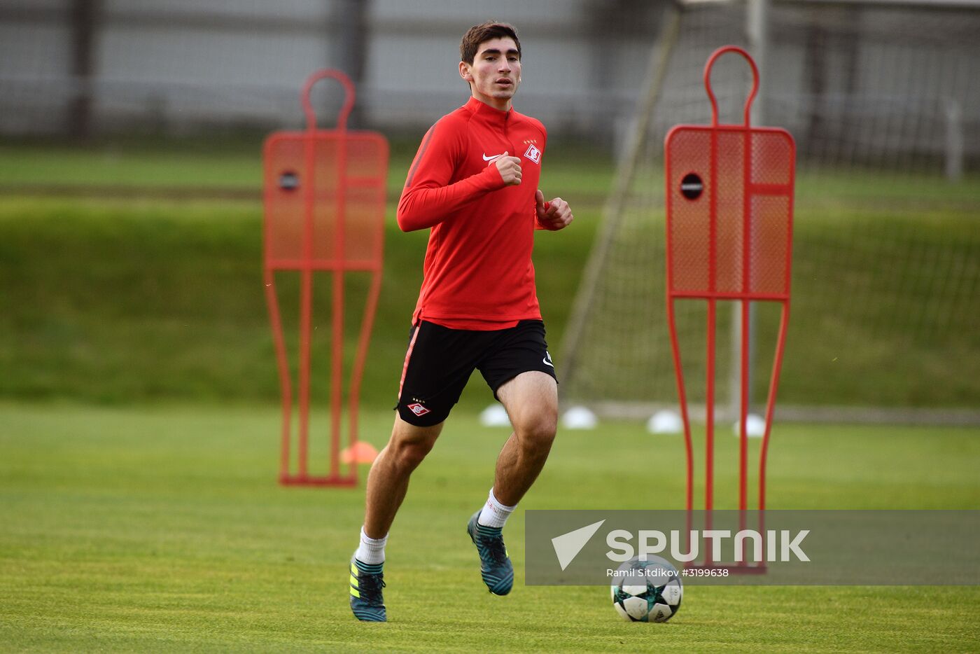 Football. UEFA Champions League. FC Spartak's training session