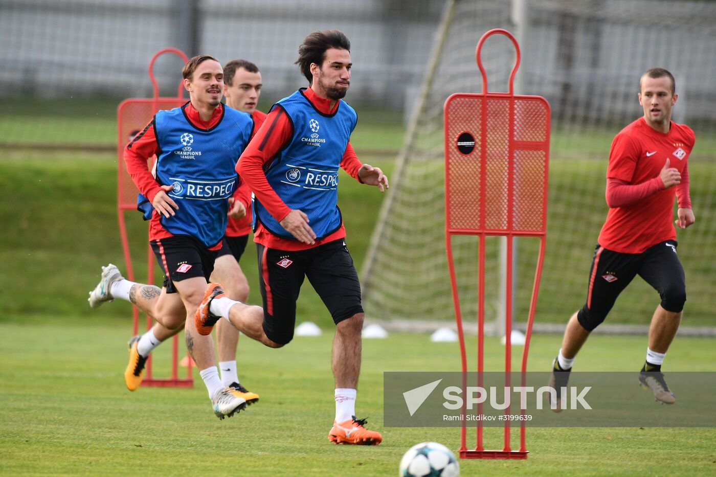 Football. UEFA Champions League. FC Spartak's training session