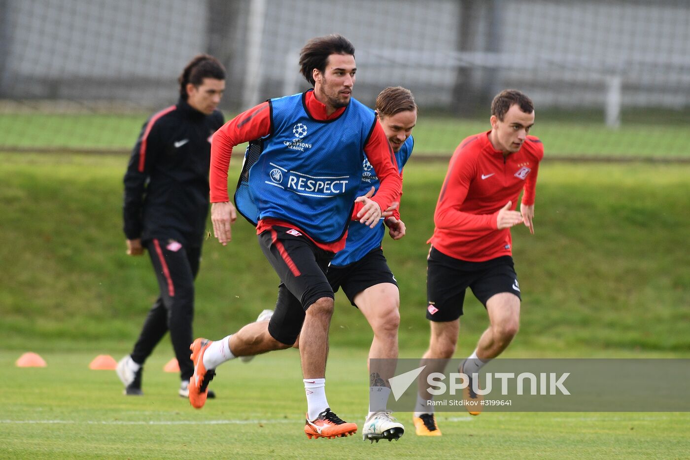 Football. UEFA Champions League. FC Spartak's training session