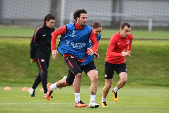 Football. UEFA Champions League. FC Spartak's training session