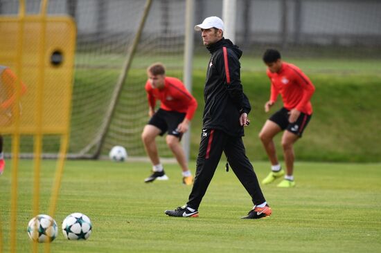 Football. UEFA Champions League. FC Spartak's training session