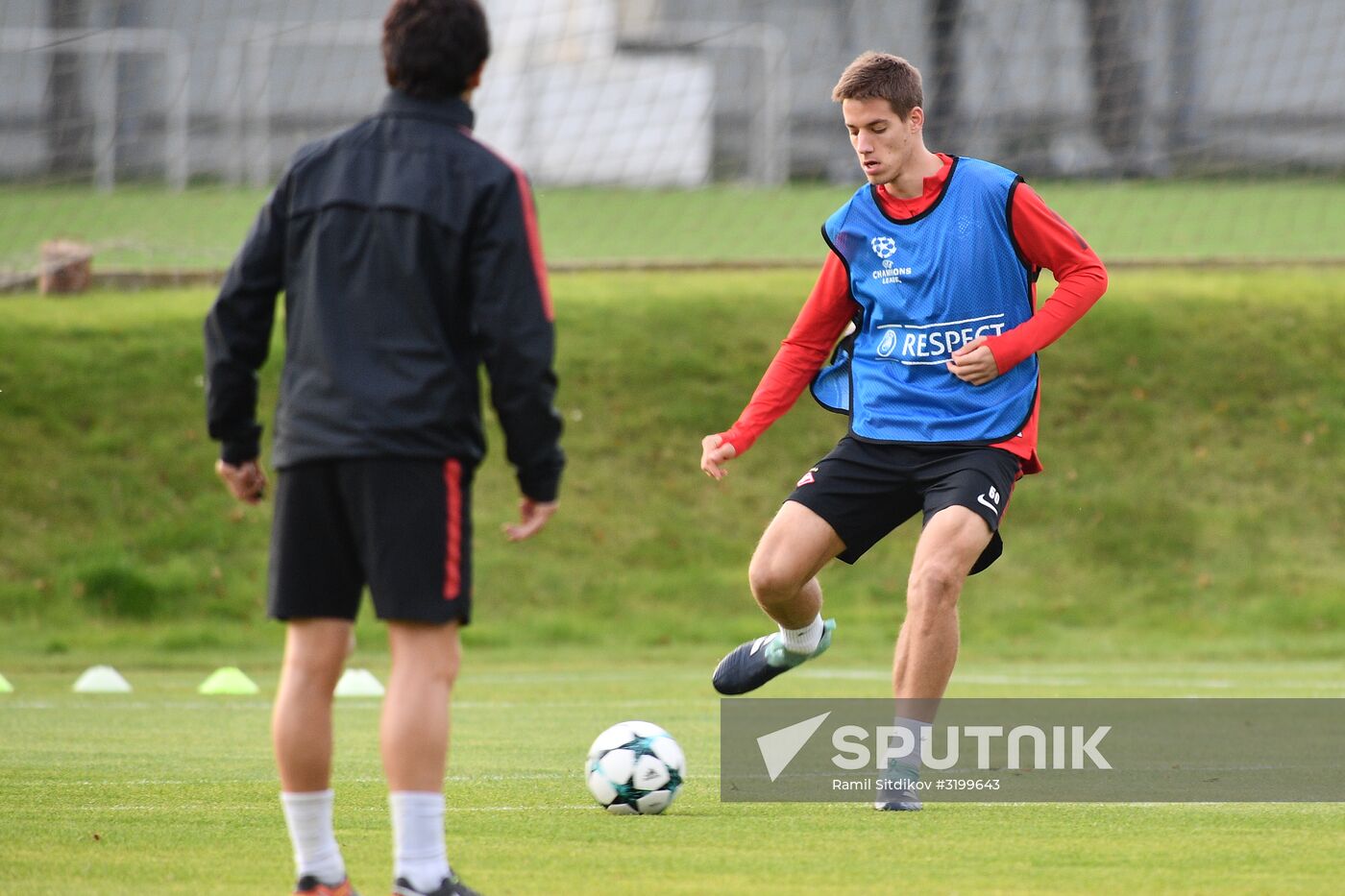 Football. UEFA Champions League. FC Spartak's training session