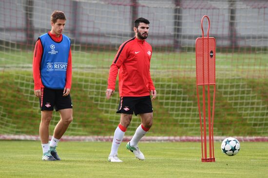 Football. UEFA Champions League. FC Spartak's training session