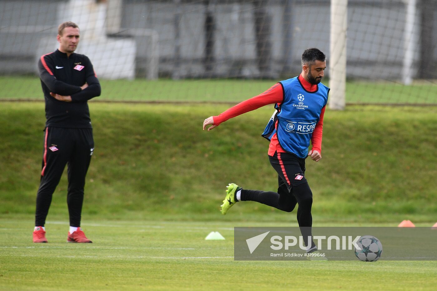 Football. UEFA Champions League. FC Spartak's training session