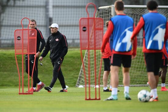 Football. UEFA Champions League. FC Spartak's training session