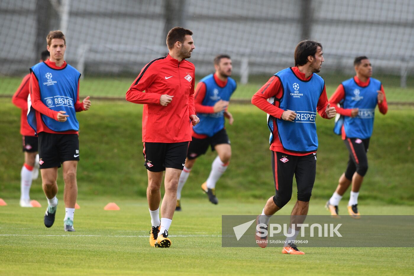 Football. UEFA Champions League. FC Spartak's training session