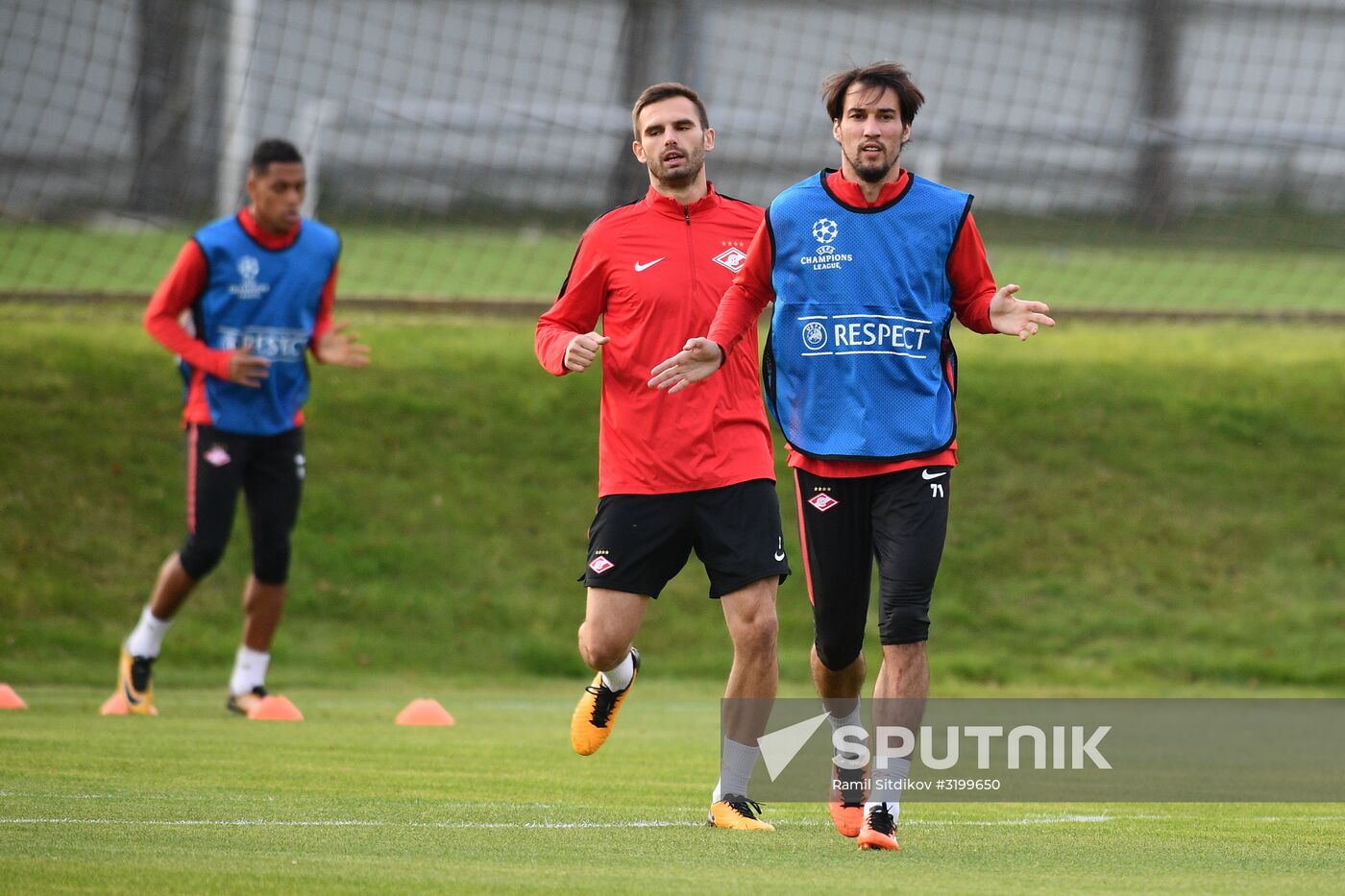 Football. UEFA Champions League. FC Spartak's training session