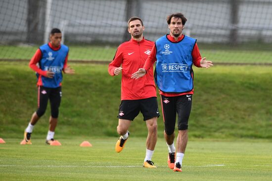 Football. UEFA Champions League. FC Spartak's training session