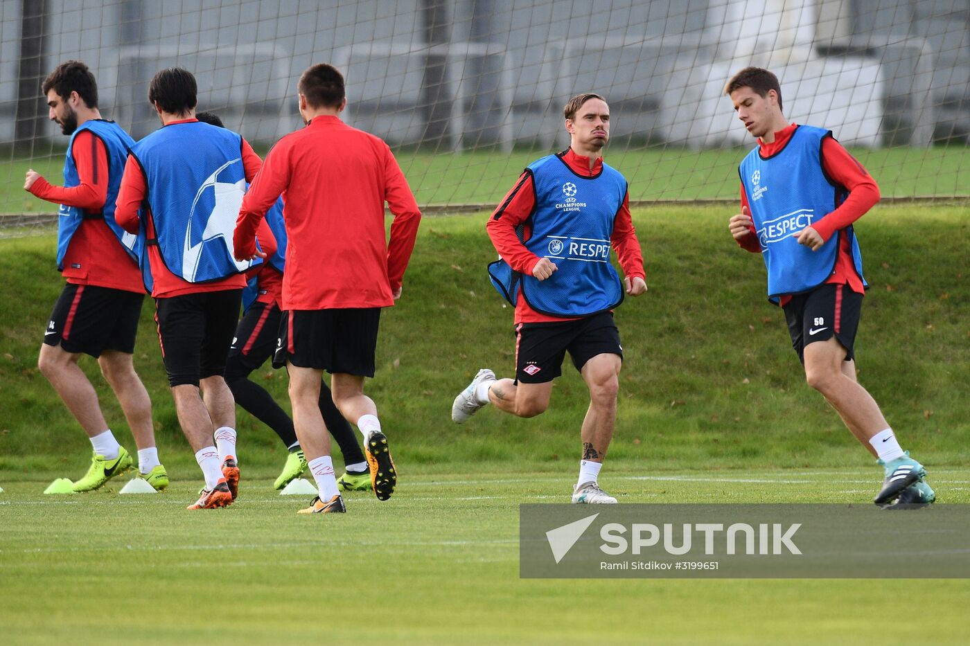 Football. UEFA Champions League. FC Spartak's training session