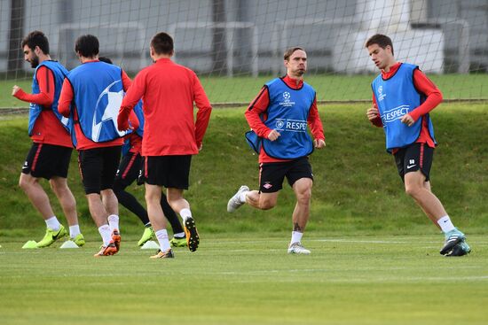Football. UEFA Champions League. FC Spartak's training session
