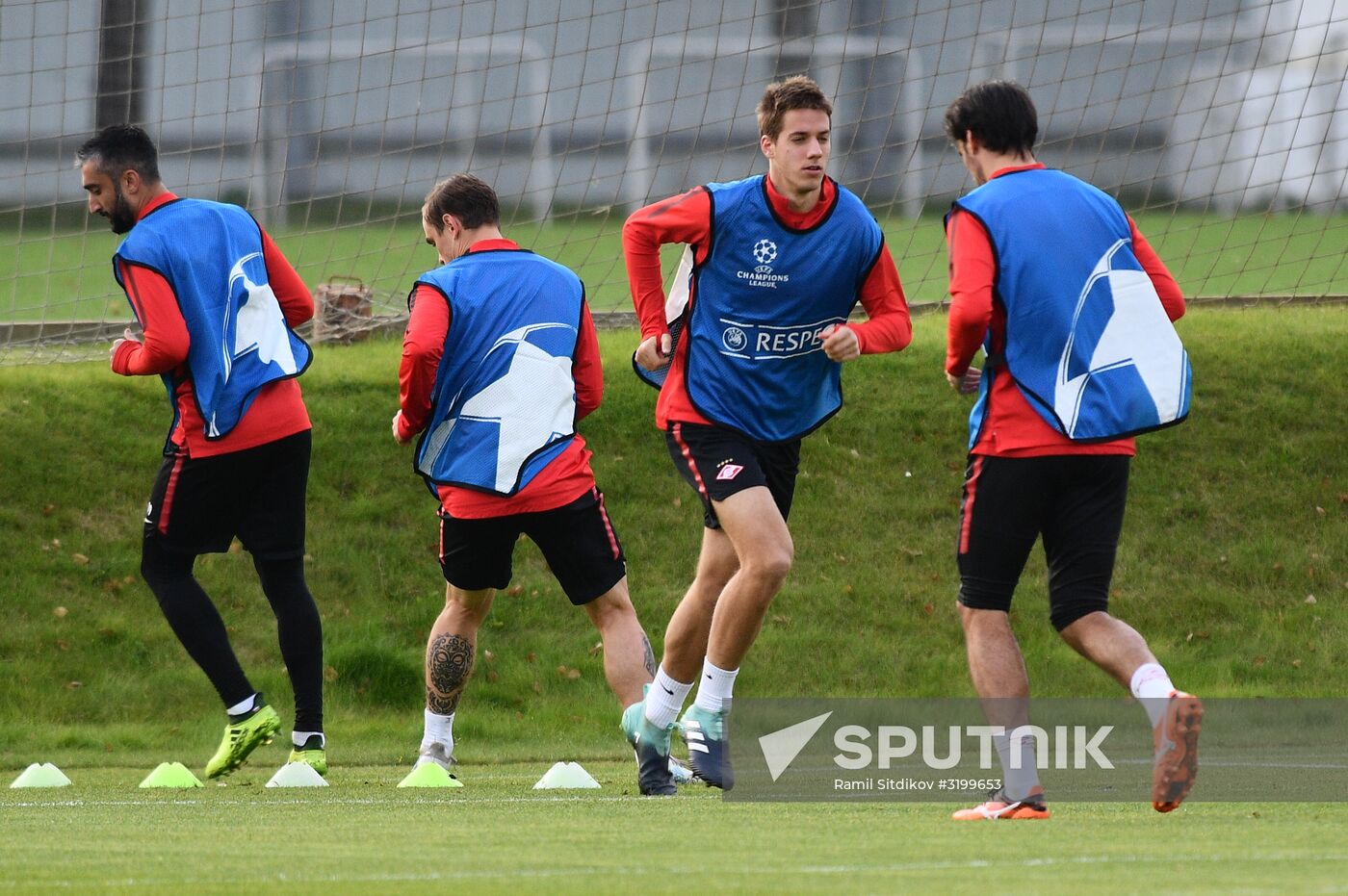 Football. UEFA Champions League. FC Spartak's training session