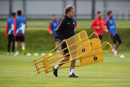 Football. UEFA Champions League. FC Spartak's training session