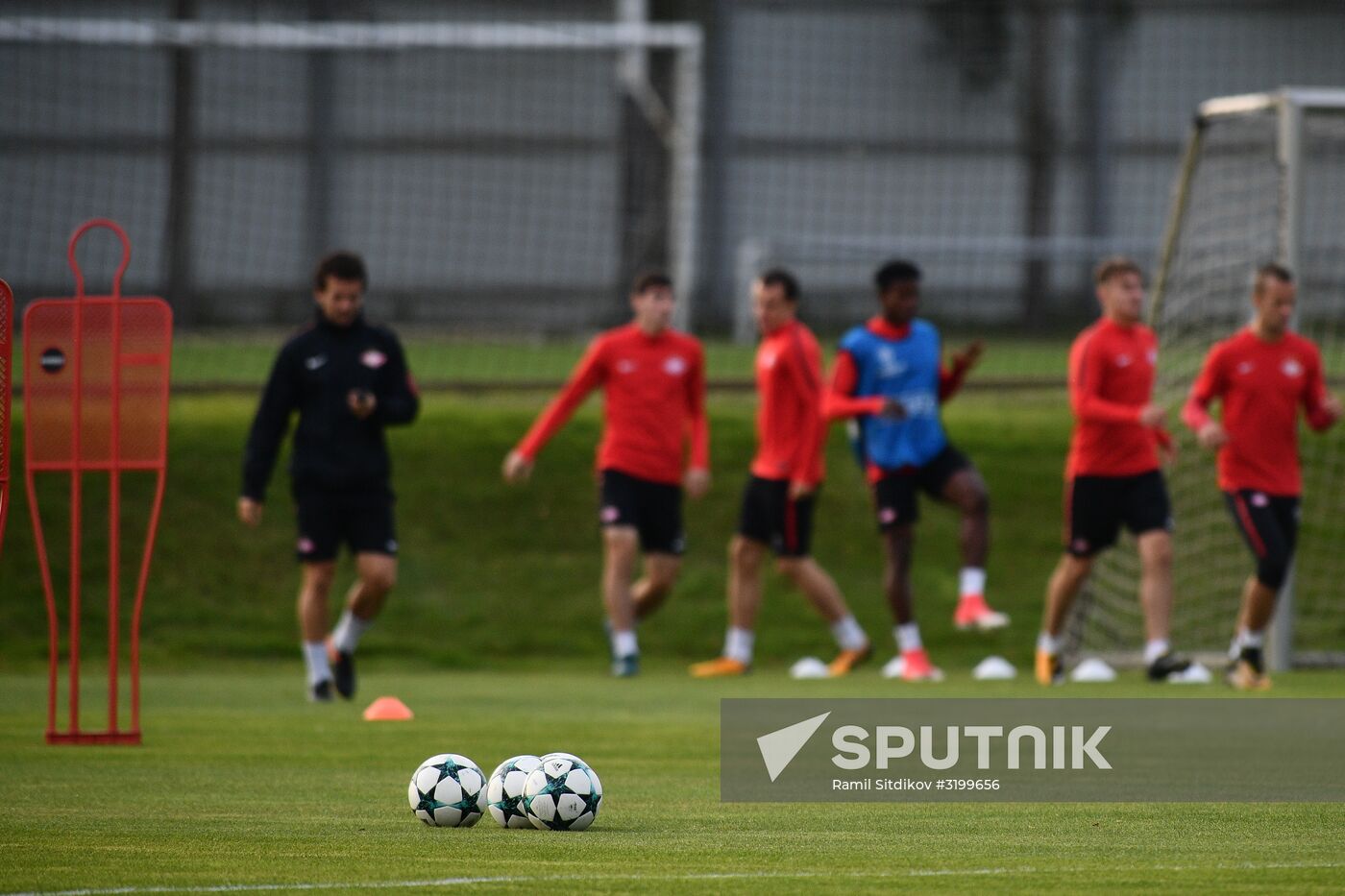Football. UEFA Champions League. FC Spartak's training session