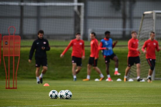 Football. UEFA Champions League. FC Spartak's training session