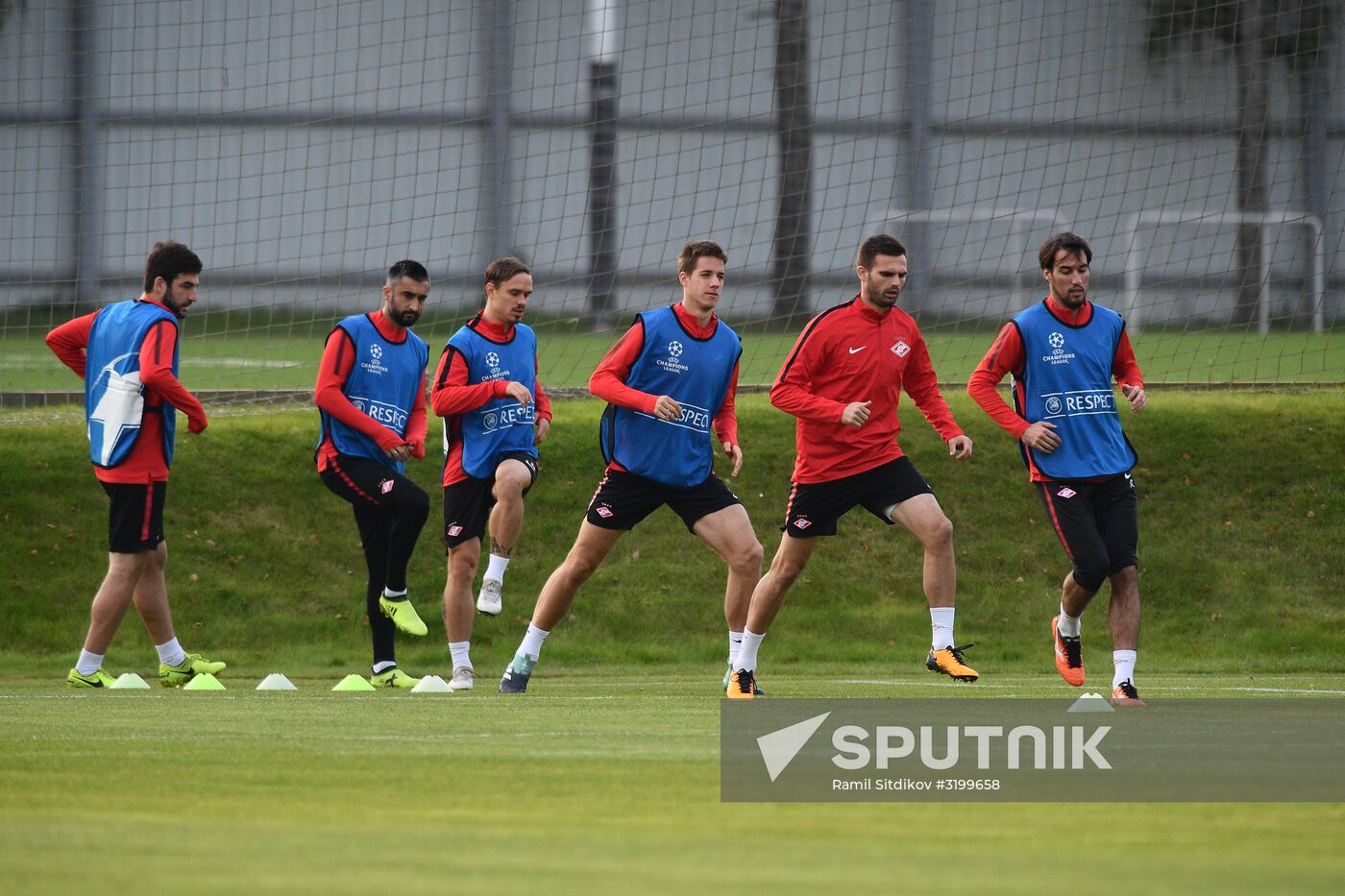 Football. UEFA Champions League. FC Spartak's training session