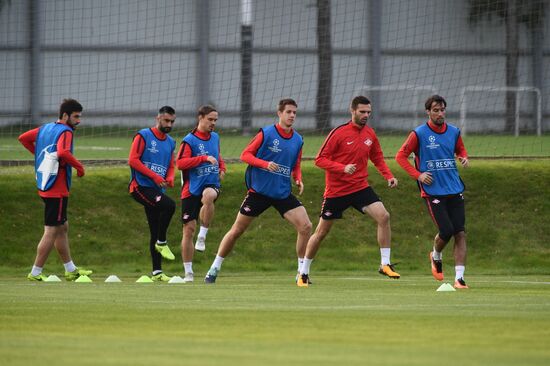 Football. UEFA Champions League. FC Spartak's training session