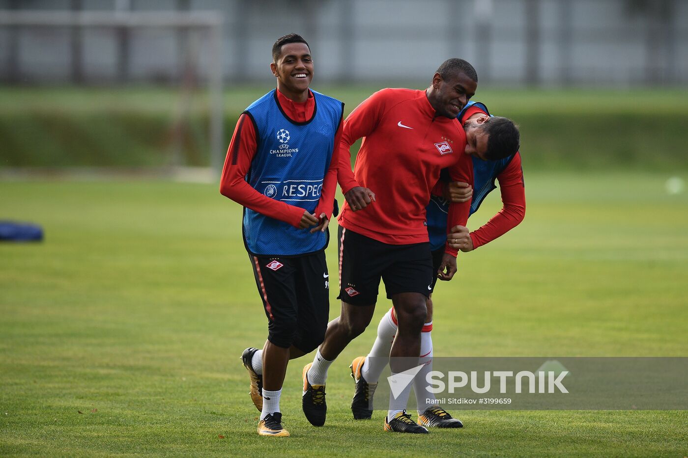 Football. UEFA Champions League. FC Spartak's training session