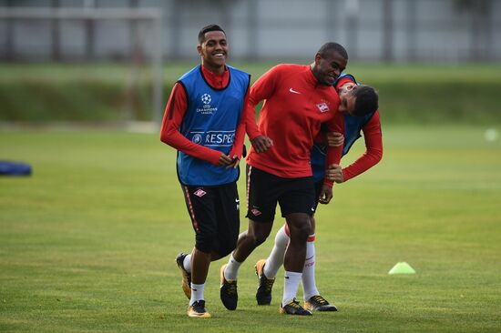 Football. UEFA Champions League. FC Spartak's training session