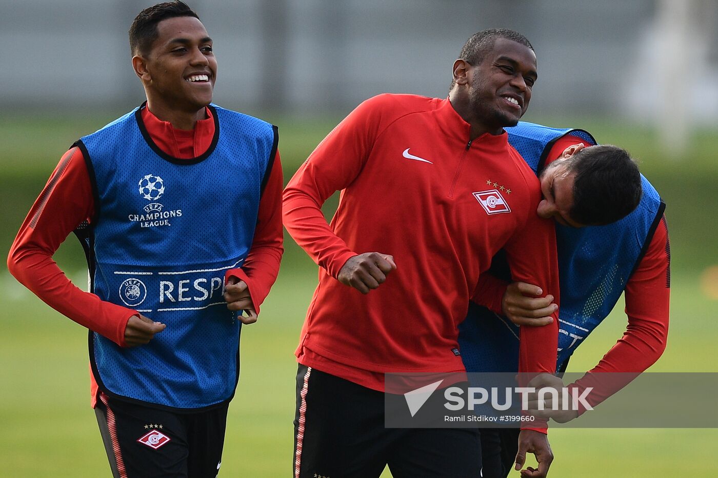 Football. UEFA Champions League. FC Spartak's training session